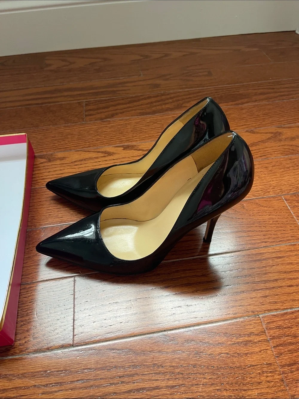 kate spade Black Patent Pointed-Toe Stiletto Pumps